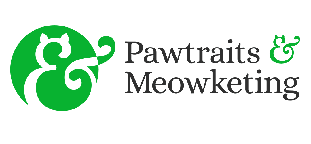 animatie van het oude logo van Pawtraits and Meowketing naar het nieuwe logo van Bear Digital
